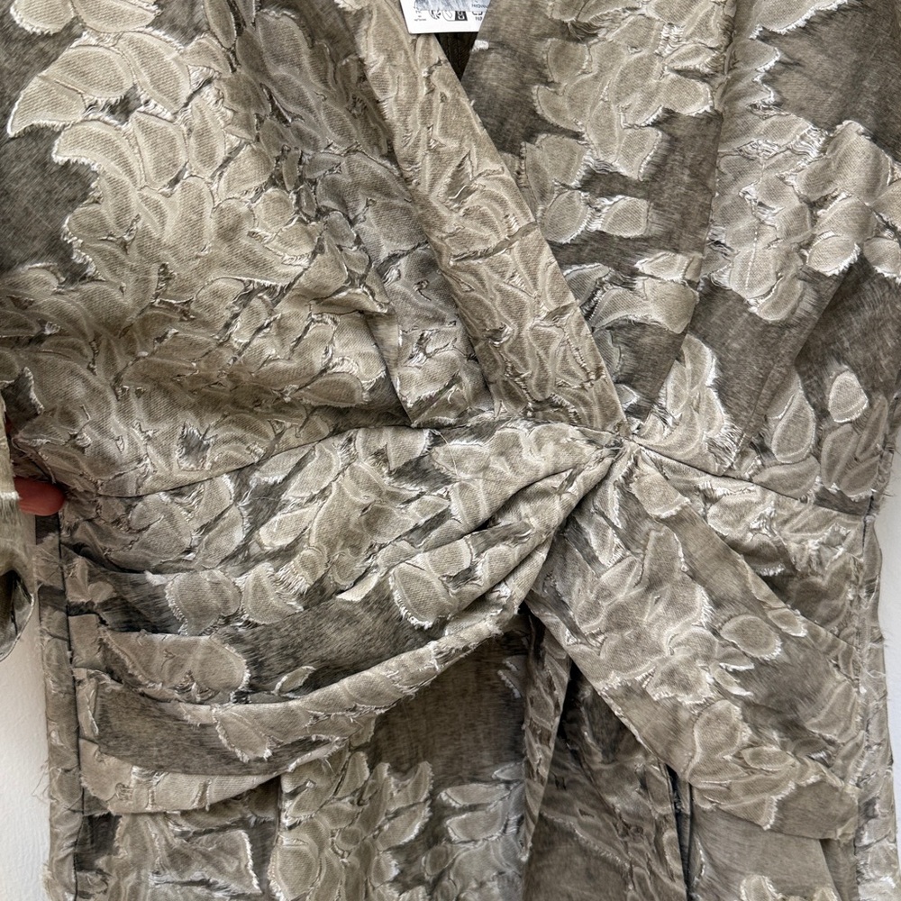 Zara NWT Floral Jacquard Textured Midi Dress - Picture 7 of 11